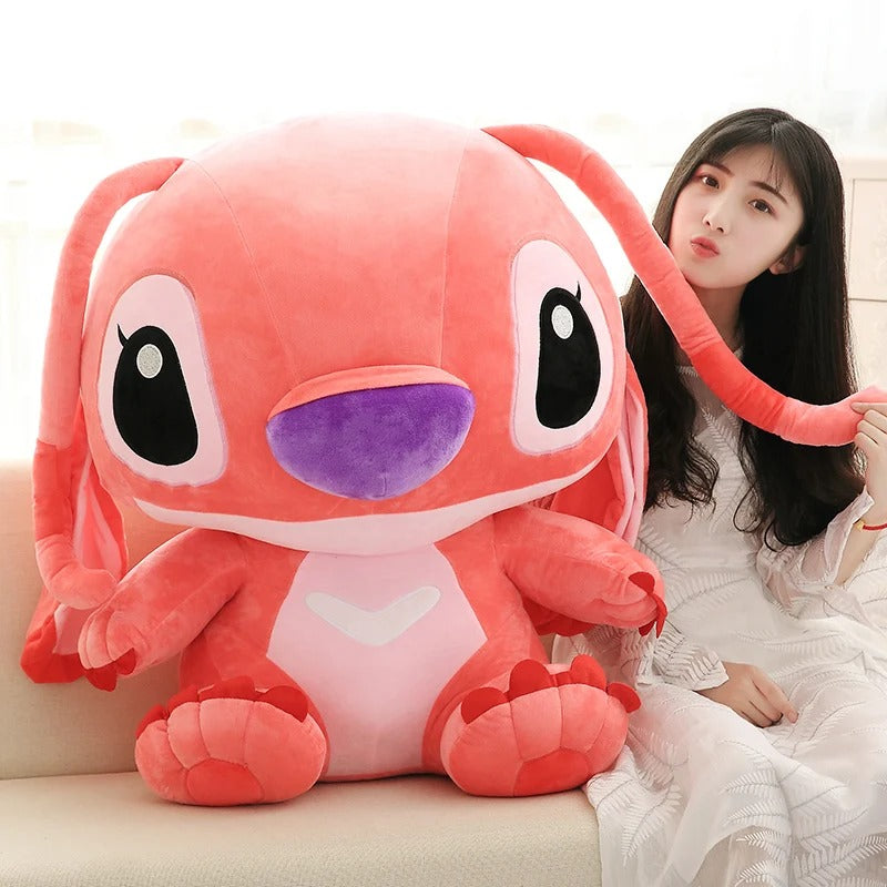 Peluche Stitch XXL - Bleu et Rose - 65 cm