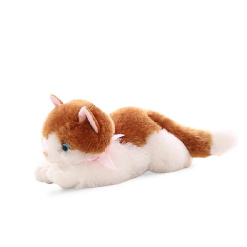 Peluche chat roux et blanc 28 cm  Peluches et doudous sur