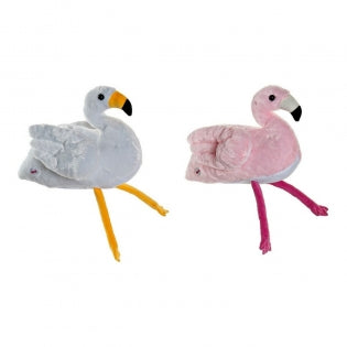 Doudou Spielzeug Plüsch Weiß Rosa Kind Flamingo 34 x 25 x 27 cm (2 Einheiten)