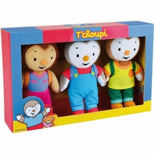 Doudou Peluche Jemini T'choupi Lalou y Pilou 18 cm 3 Piezas