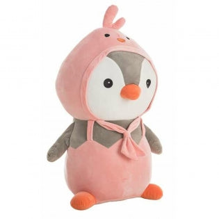 Doudou Peluche Pingüino Rosa Kit 36 ​​cm