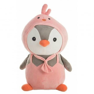 Doudou Peluche Pingüino Rosa Kit 80 cm