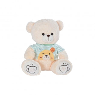 Doudou Teddybär-Hemd, Polyester, Weiß, Grün, Kinderbär